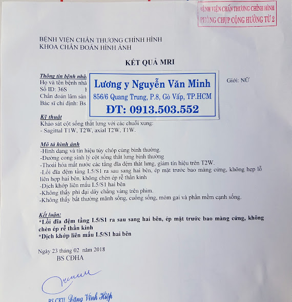 Lồi đĩa đệm L5/S1